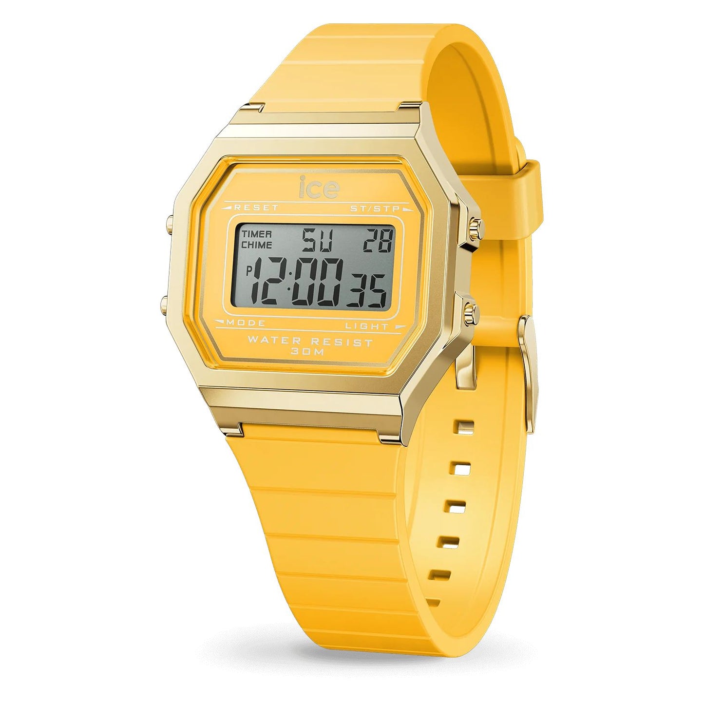 Ice 22053 watch for unisex with a yellow dial and silicone strap.