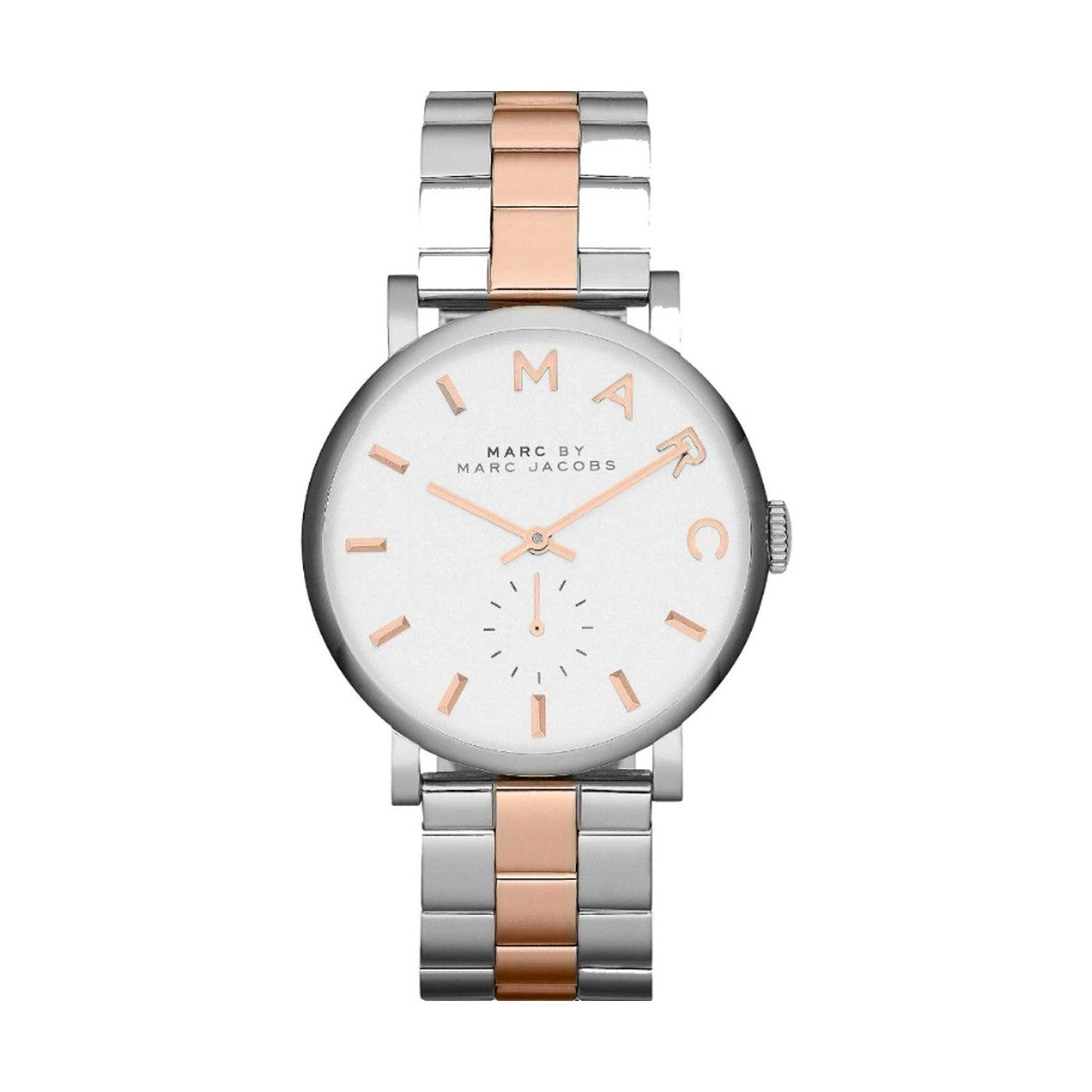 Marc Jacobs MBM3312 watch for woman with a white dial and stainless steel strap.