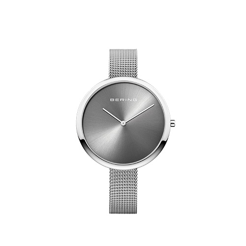 Bering 12240-009 watch for women with a grey dial and stainless steel strap.