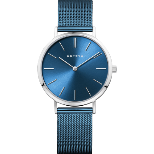 Bering 14134-308 watch for women with a blue dial and stainless steel strap.