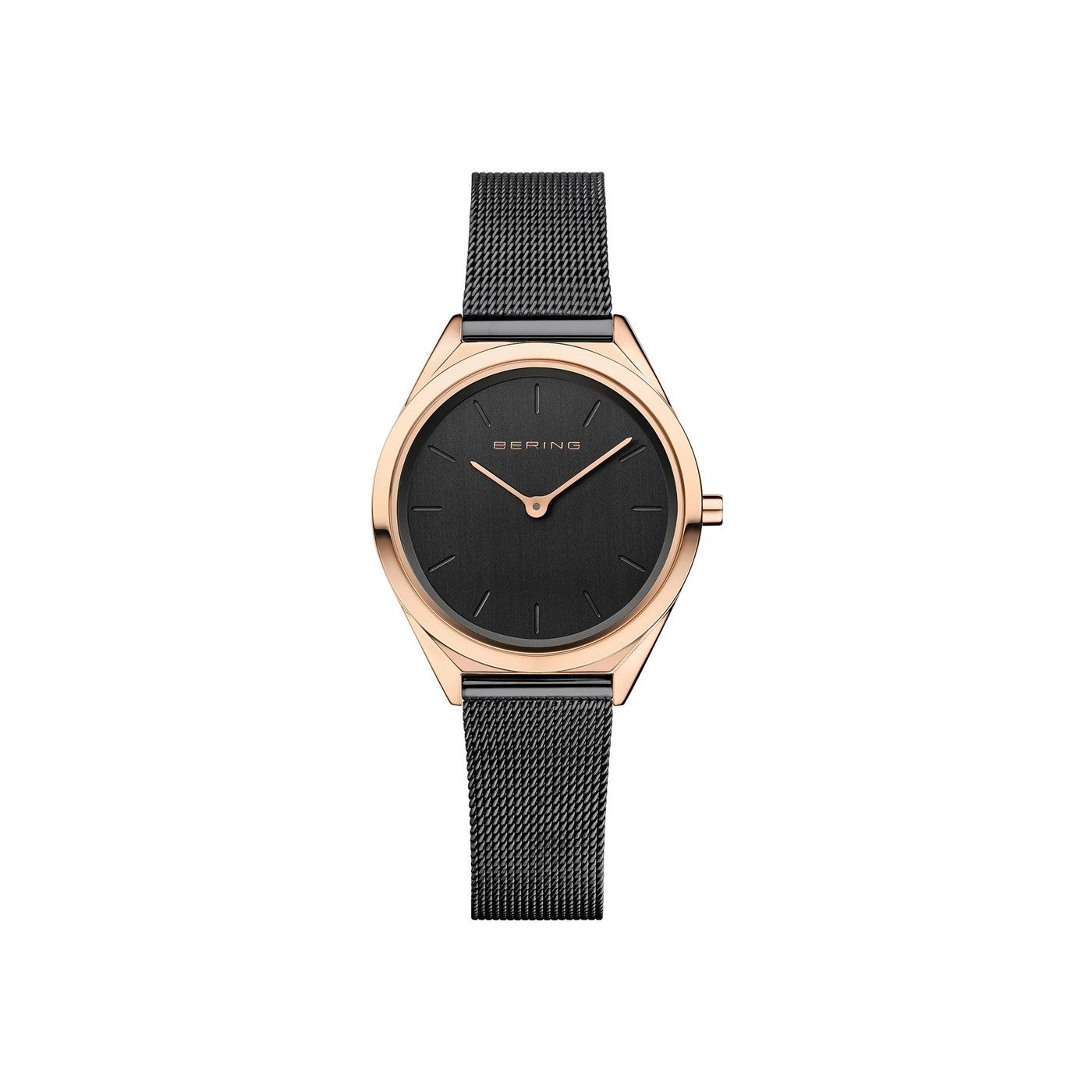 Bering 17031-166 watch for women with a black dial and stainless steel strap.