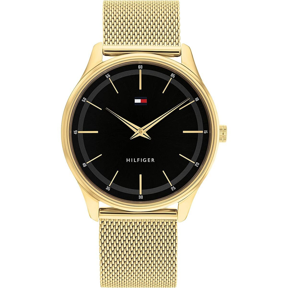 Tommy Hilfiger 1710469 watch for man with a black dial and stainless steel strap.