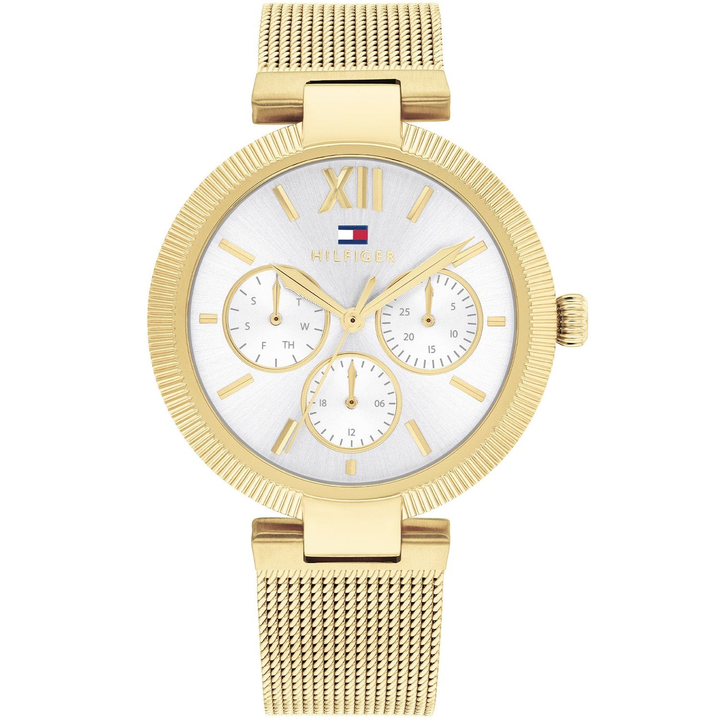 Tommy Hilfiger 1782694 watch for women with a white dial and stainless steel strap.