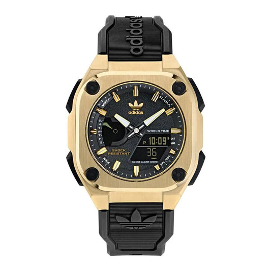 Adidas AOFH23501 watch for man with a black dial and silicone strap.