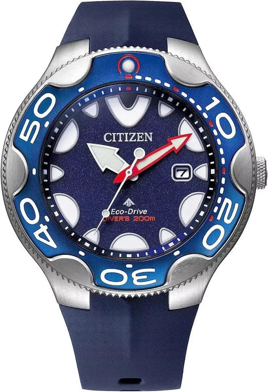 Citizen BN0231-01L watch for man with a blue dial and resin strap.
