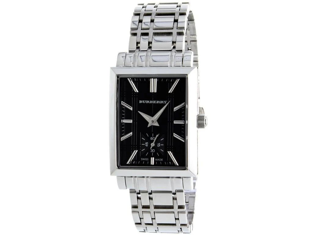 Burberry BU1321 watch for women with a black dial and stainless steel strap.