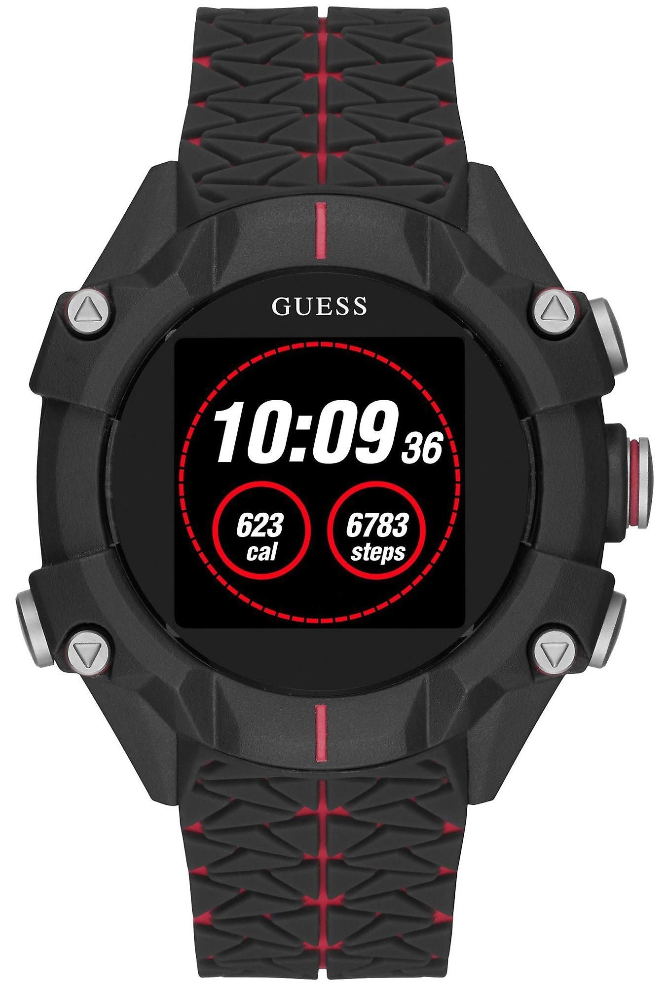 Guess C3001G1 watch for man with a black dial and resin strap.