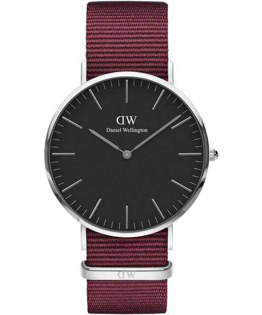 Daniel Wellington DW00100270 watch for unisex with a black dial and nylon strap.