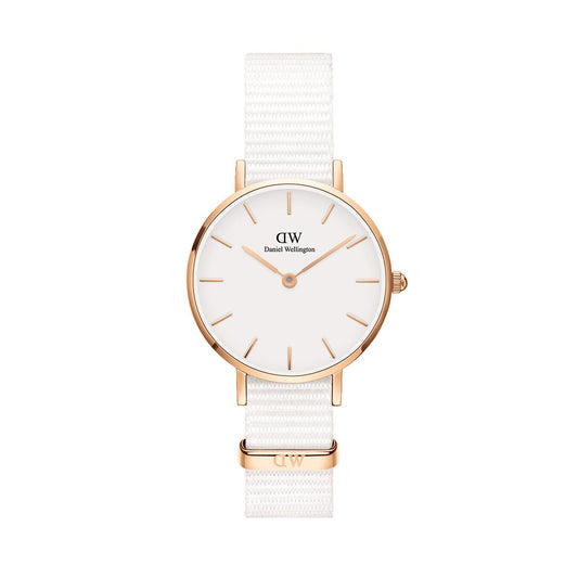 Daniel Wellington DW00100313 watch for women with a white dial and nylon strap.