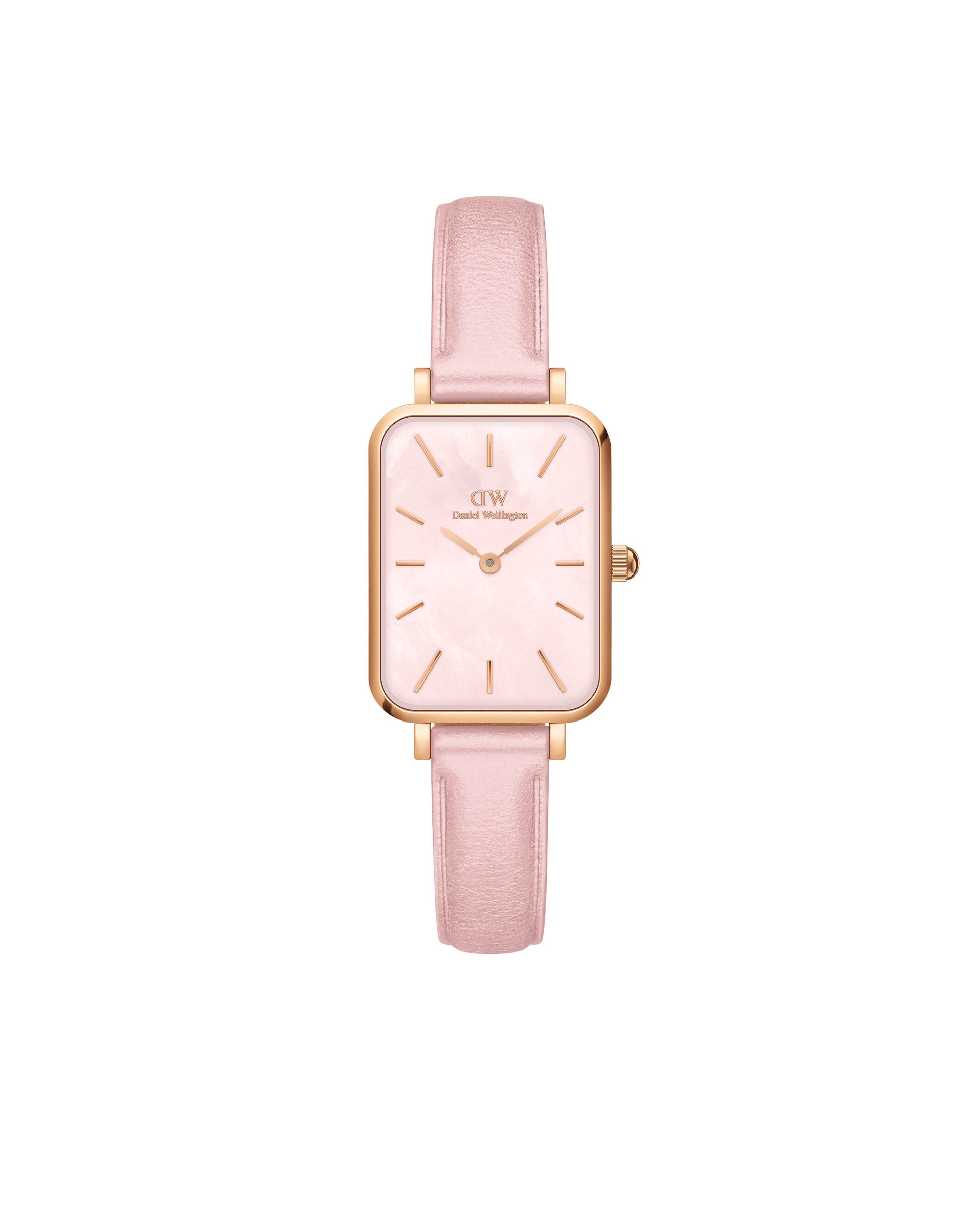 Daniel Wellington DW00100636 watch for women with a pink dial and fur strap.