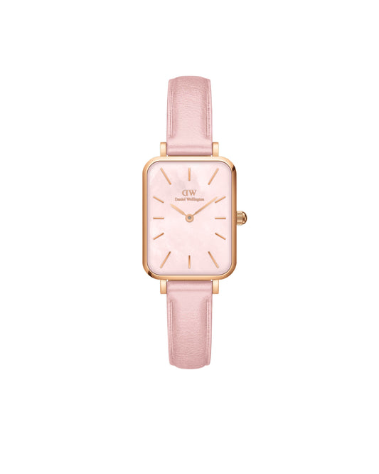 Daniel Wellington DW00100636 watch for women with a pink dial and fur strap.