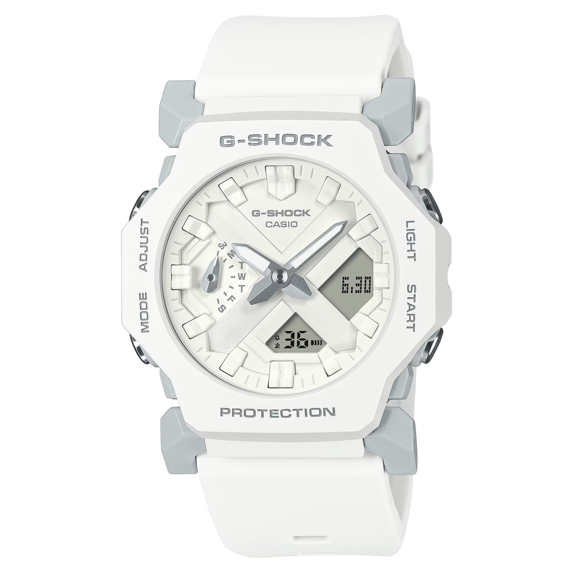 Casio GA-2300-7AER watch for women with a white dial and resin strap.