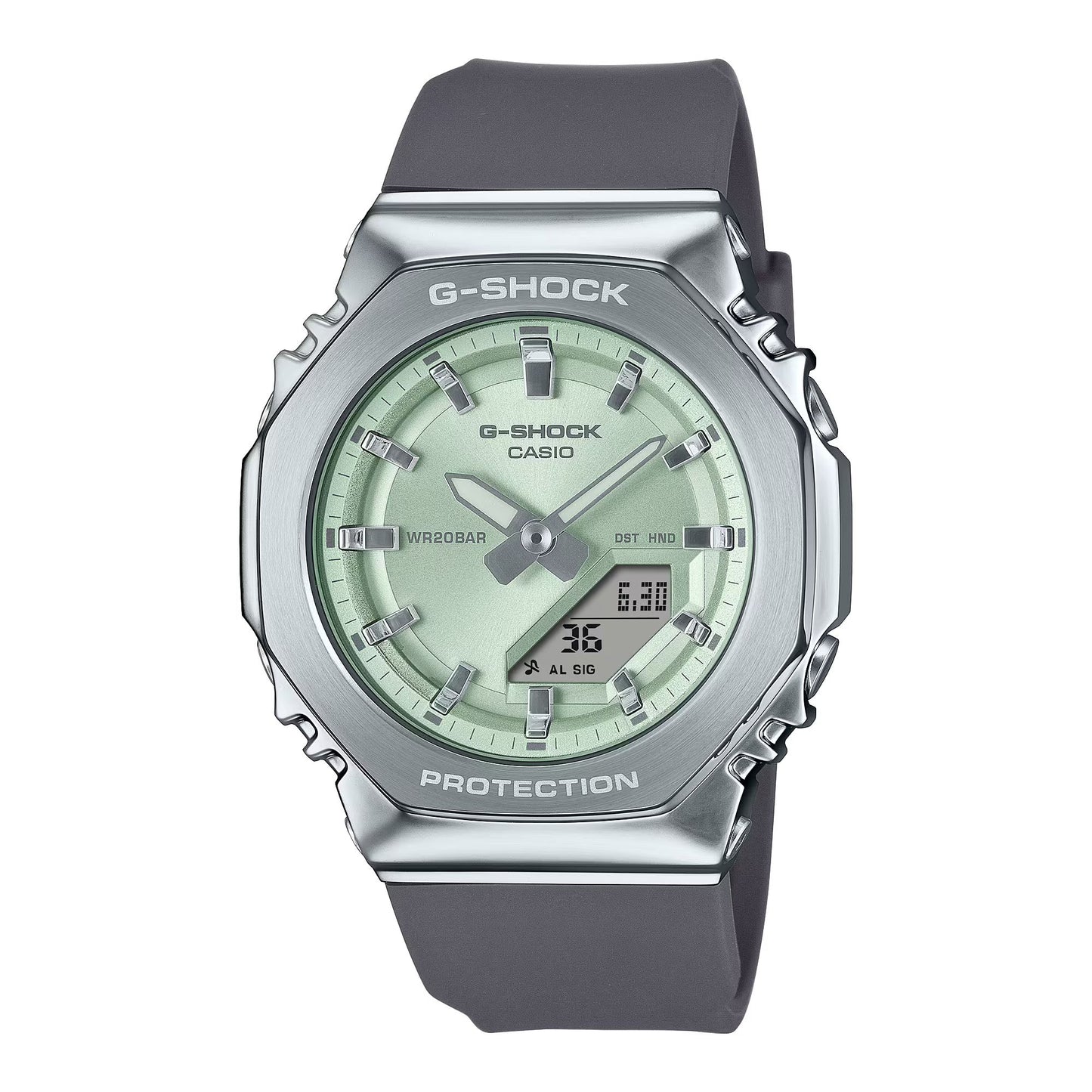 Casio GM-S2110-3AER watch for women with a green dial and resin strap.