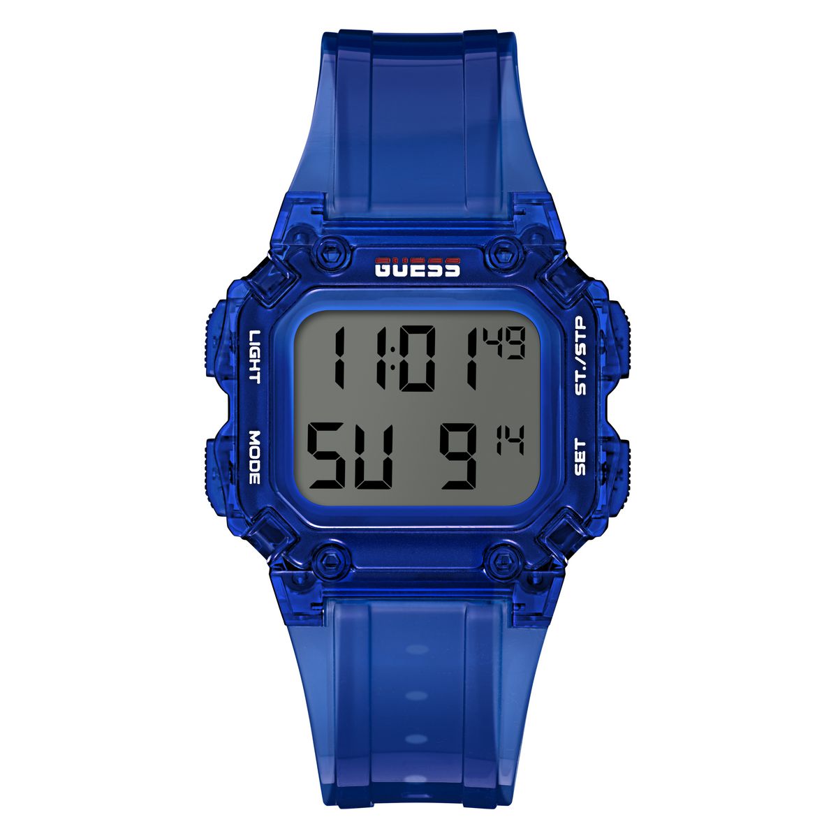 Guess GW0270G3 watch for man with a grey dial and silicone strap.