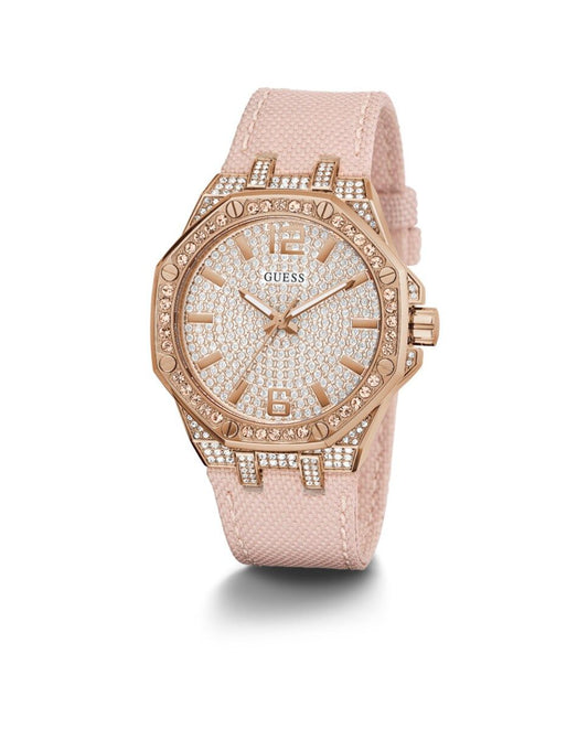 Guess GW0408L3 watch for women with a grey dial and leather strap.