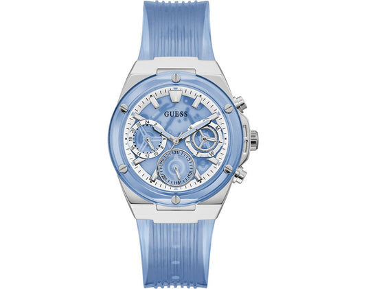 Guess GW0409L1 watch for women with a blue dial and silicone strap.