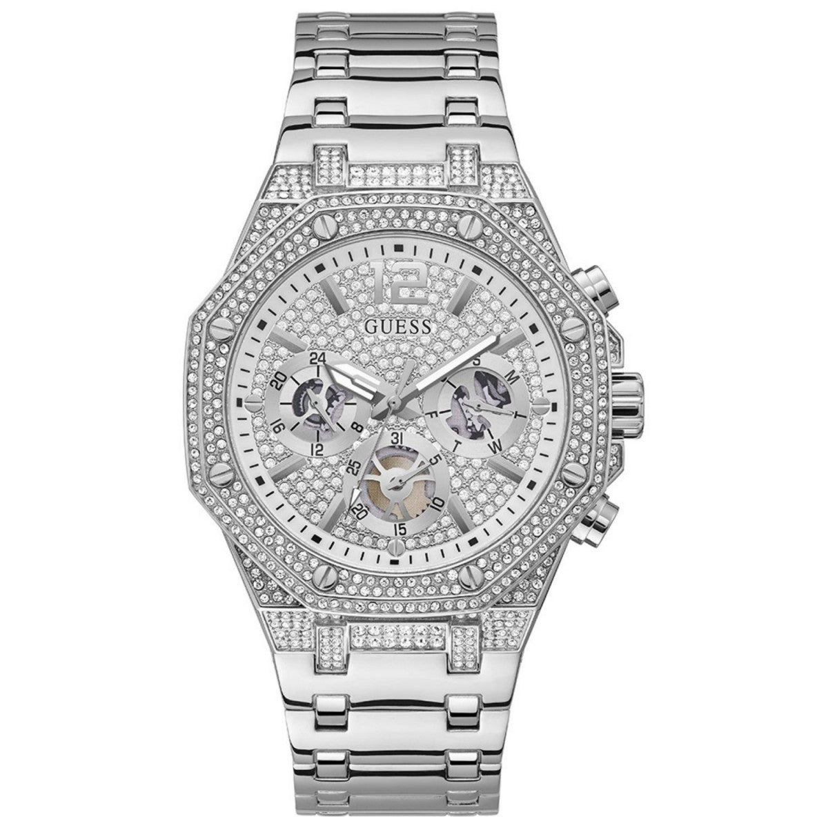 Guess GW0419G1 watch for man with a grey dial and stainless steel strap.