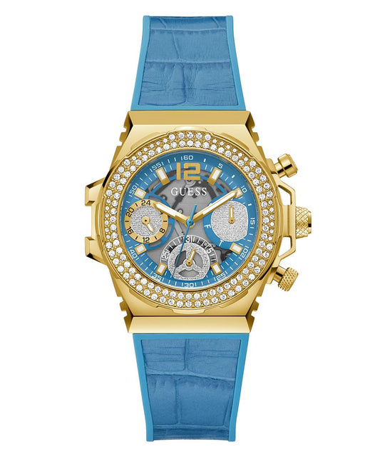 Guess GW0553L3 watch for women with a blue dial and silicone strap.