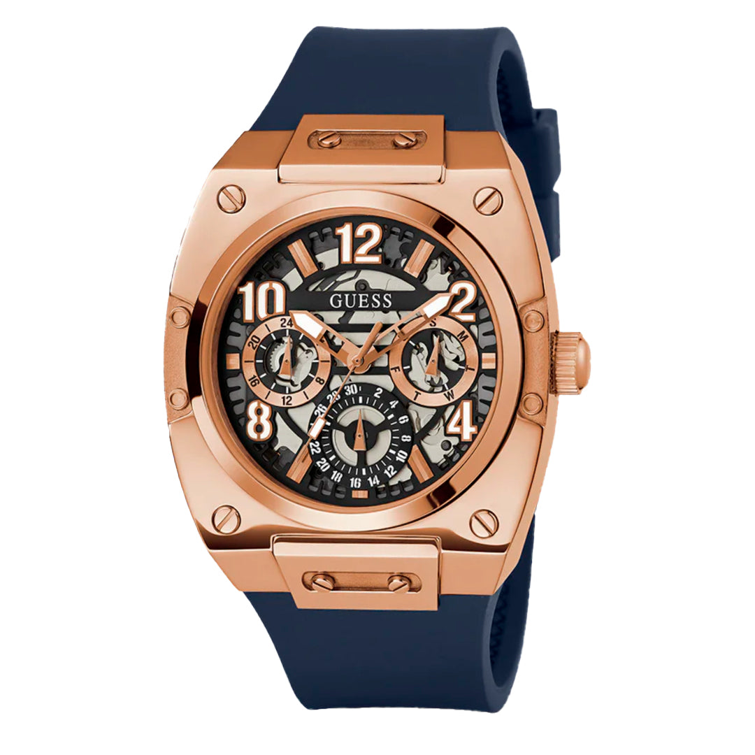 Guess GW0569G3 watch for man with a grey dial and silicone strap.