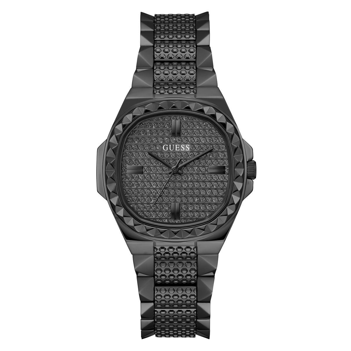Guess GW0601L2 watch for women with a black dial and stainless steel strap.