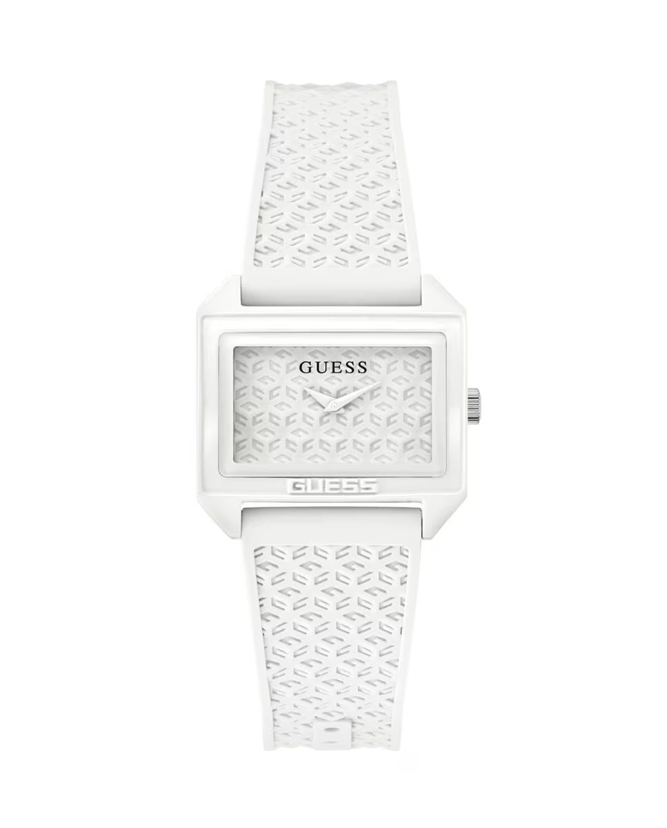 Guess GW0677L1 watch for women with a white dial and silicone strap.