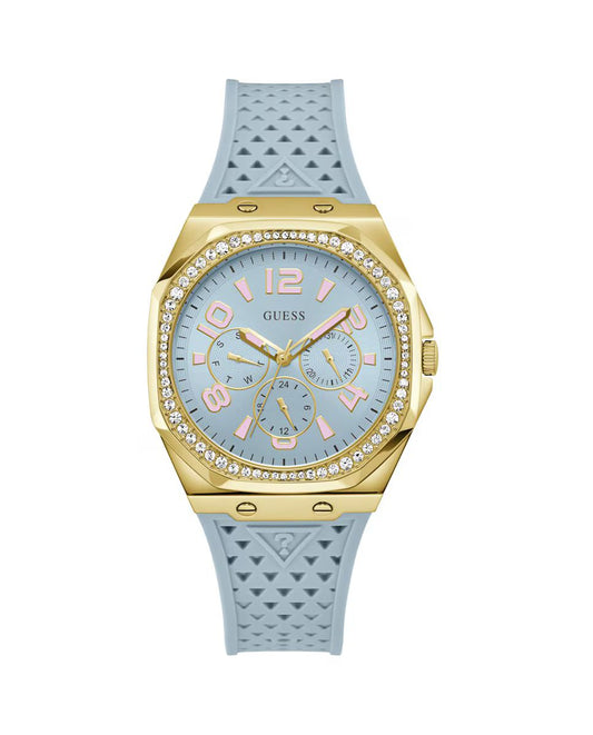 Guess GW0694L1 watch for women with a blue dial and silicone strap.