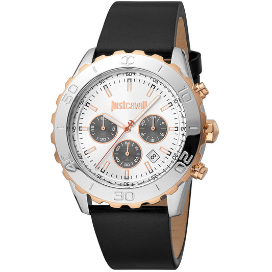 Just Cavalli JC1G214L0025 watch for man with a grey dial and leather strap.