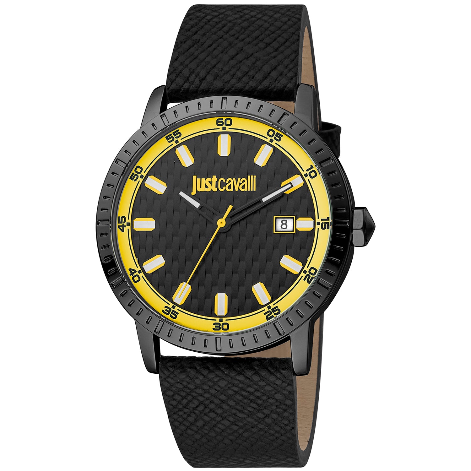 Just Cavalli JC1G216L0045 watch for man with a multicolored dial and leather strap.
