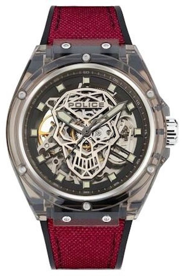 Police PEWGR1592401 watch for man with a grey dial and silicone strap.