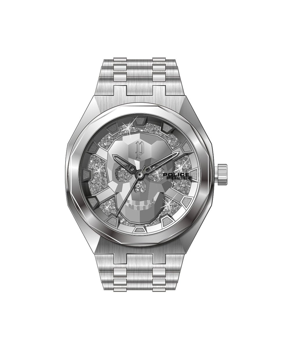 Police PEWJG2110702 watch for man with a silver dial and steel strap.