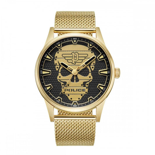 Police PEWJG2227903 watch for man with a black dial and stainless steel strap.