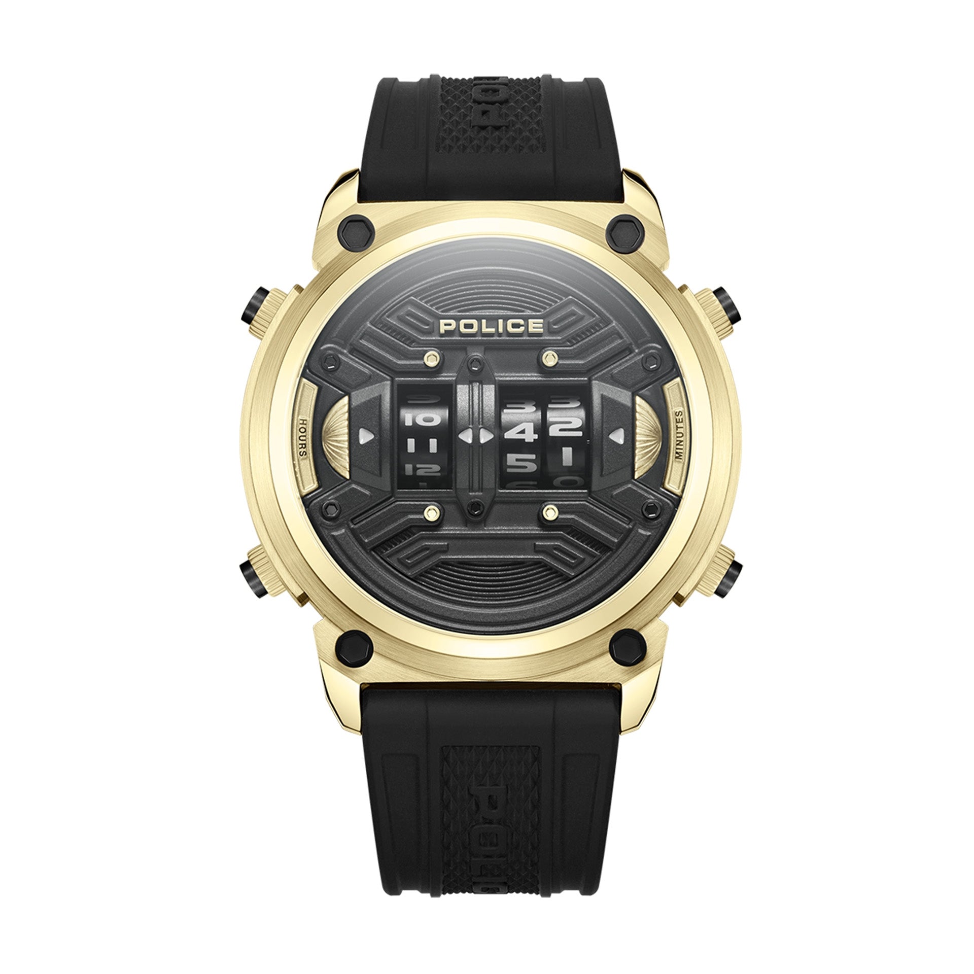 Police PEWJP2228501 watch for man with a grey dial and leather strap.