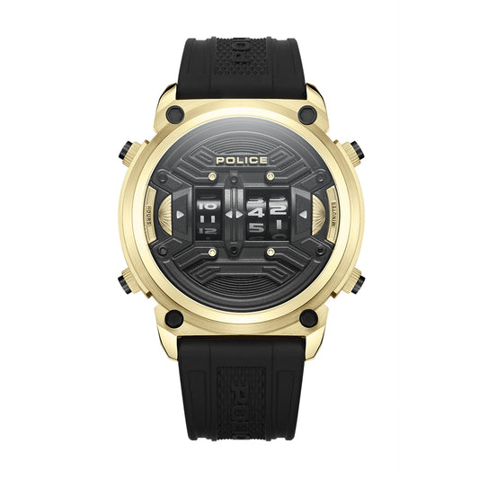 Police PEWJP2228501 watch for man with a grey dial and leather strap.