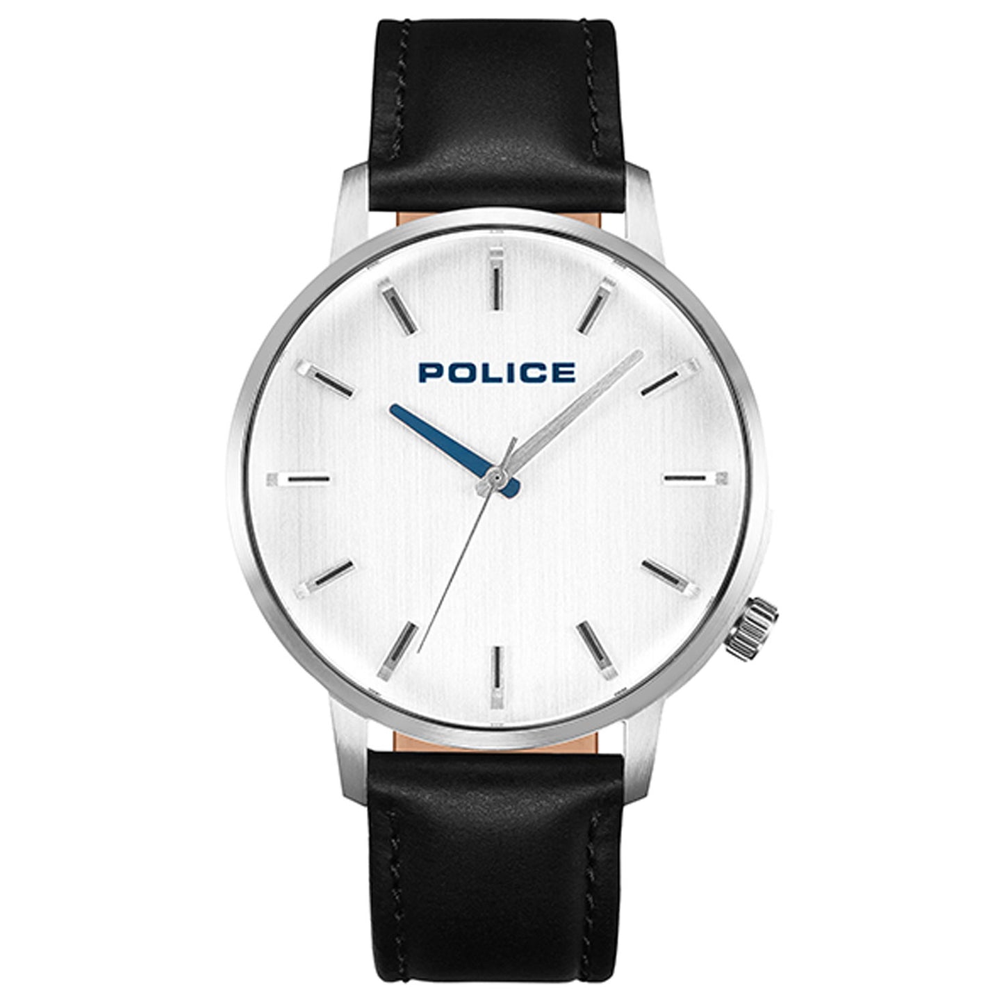 Police PL.15923JS-04 watch for man with a grey dial and leather strap.
