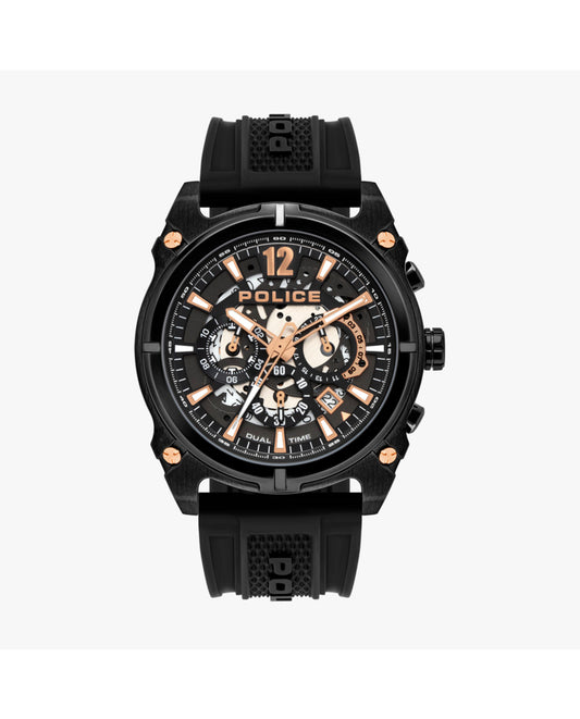 Police PL16020JSB61P watch for man with a grey dial and silicone strap.