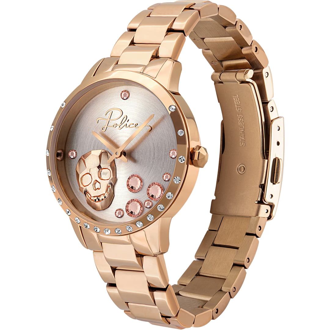Police PL16071MSR.04M watch for women with a grey dial and stainless steel strap.