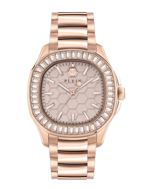 Philipp Plein PWTAA0723 watch for women with a pink dial and stainless steel strap.