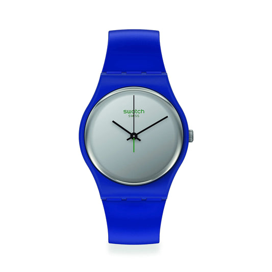 Swatch SO28N100 watch for man with a white dial and plastic strap.