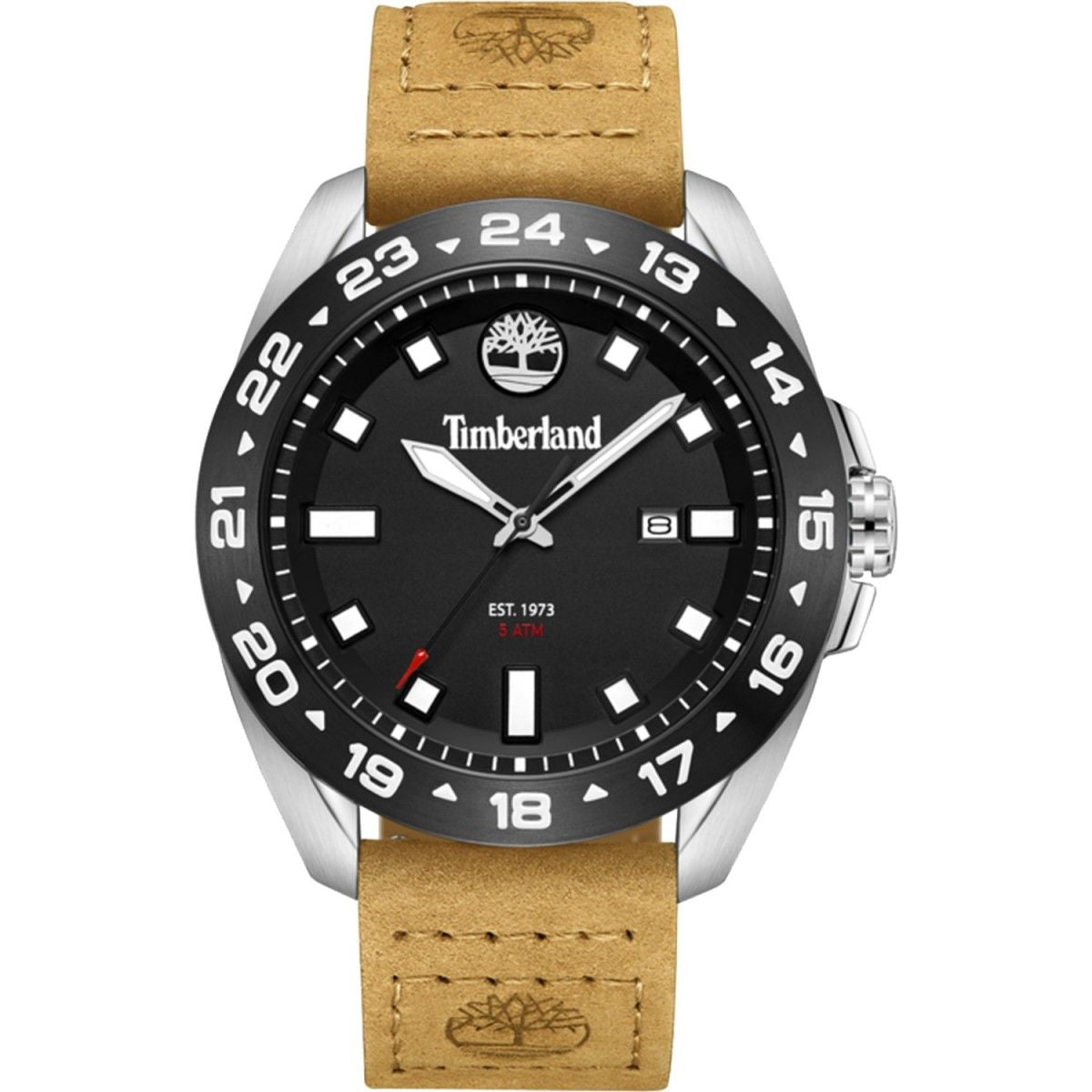 Timberland TDWGB0029401 watch for man with a black dial and leather strap.