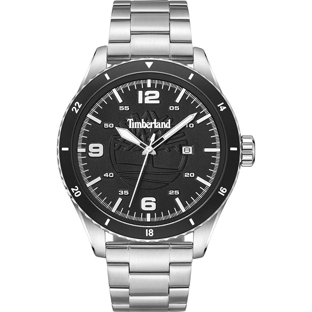 Timberland TDWGH0010503 watch for man with a black dial and stainless steel strap.