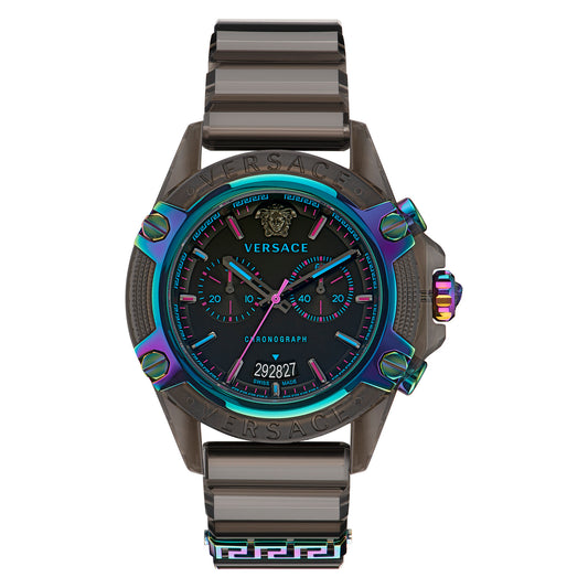 Versace VEZ701022 watch for man with a black dial and silicone strap.
