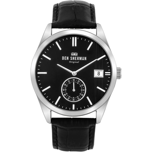 Ben Sherman WB039BB watch for man with a black dial and leather strap.
