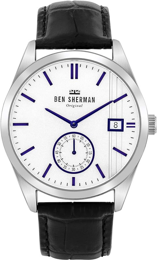 Ben Sherman WB039UB watch for man with a white dial and leather strap.