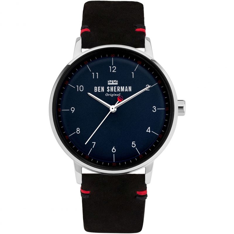 Ben Sherman WB043B watch for man with a black dial and leather strap.