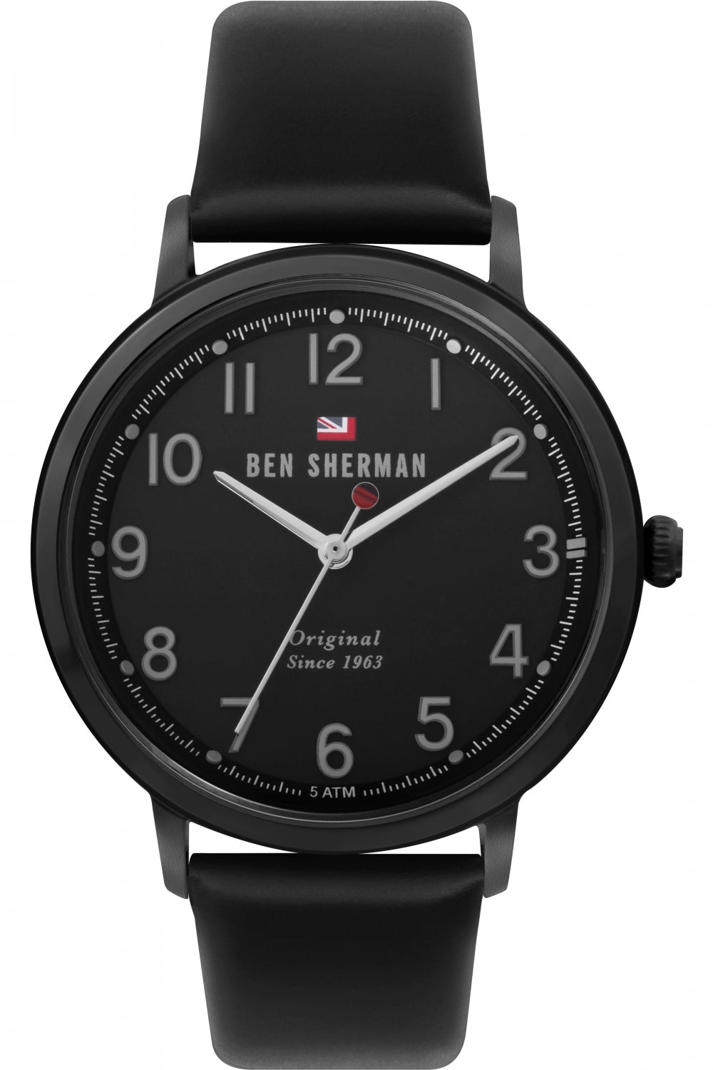 Ben Sherman WBS113BB watch for man with a black dial and leather strap.