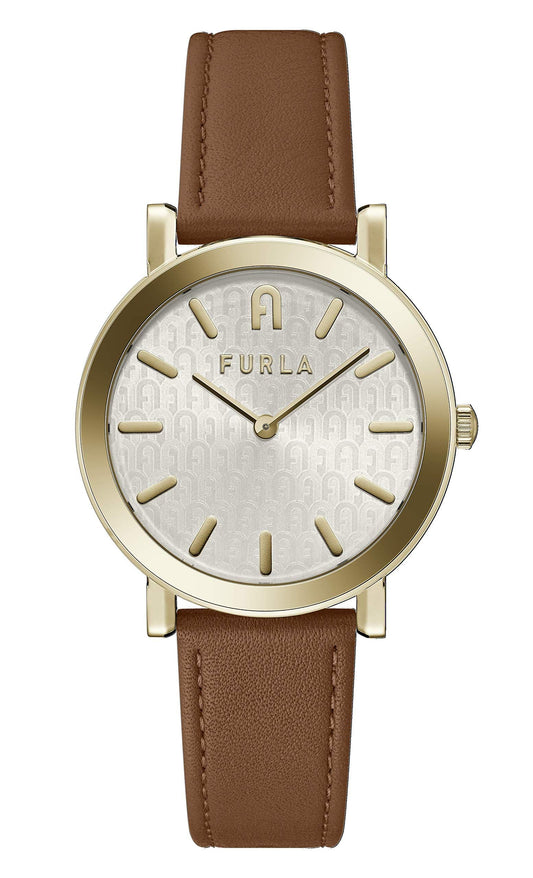 Furla WW00003002L2 watch for women with a grey dial and leather strap.